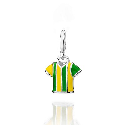 PINGENTE PRATA 925 CAMISETA DO BRASIL COM APLICAÇÃO DE RESINA. MED 2CM ROMMANEL 840333