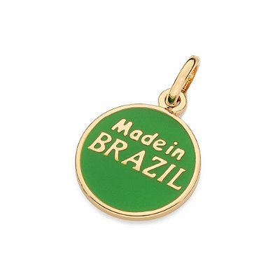 PINGENTE FOLHEADO A OURO MADE IN BRAZIL COM APLICAÇÃO DE RESINA. MED 2,4CM ROMMANEL 543014