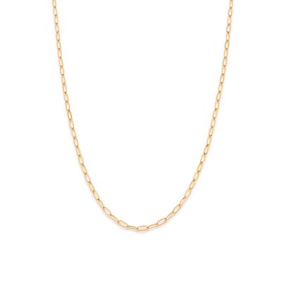 GARGANTILHA FOLHEADO A OURO ELOS OVAIS BATIDOS. MED 42CM ROMMANEL 532612