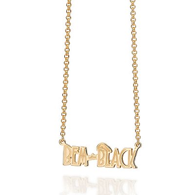 GARGANTILHA MASCULINA FOLHEADO A OURO COM PINGENTE ESCRITO "BEM BLACK". MED 60CM ROMMANEL 532668