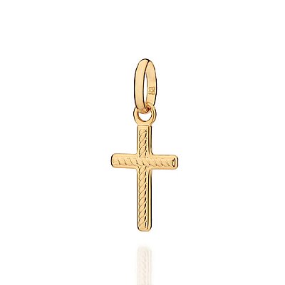 PINGENTE MASCULINO FOLHEADO A OURO CRUZ TEXTURIZADA. MED 2,2CM ROMMANEL 543019