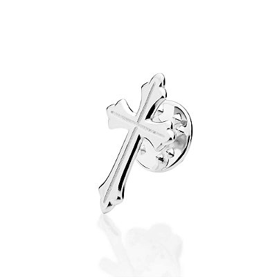 BROCHE MASCULINO PRATA 925 CRUZ COM FRISOS. MED 2,3CM ROMMANEL 840349