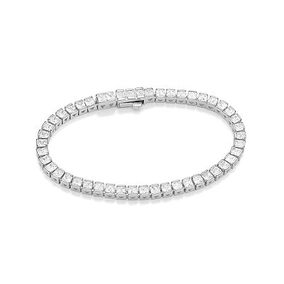 PULSEIRA MASCULINA RIVIERA PRATA 925 COM ZIRCÔNIAS. MED 18CM ROMMANEL 850138