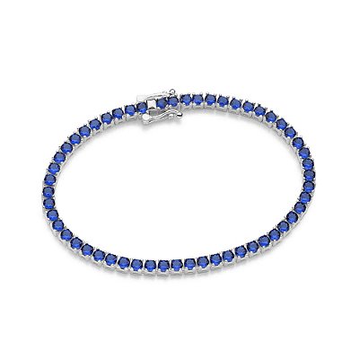 PULSEIRA MASCULINA RIVIERA PRATA 925 COM ZIRCÔNIAS AZUL ESCURO. MED 19CM ROMMANEL 850136