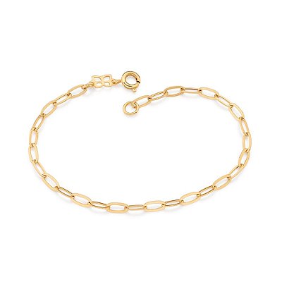 PULSEIRA ELOS OVAIS FOLHEADO A OURO. MED 18CM ROMMANEL 552171