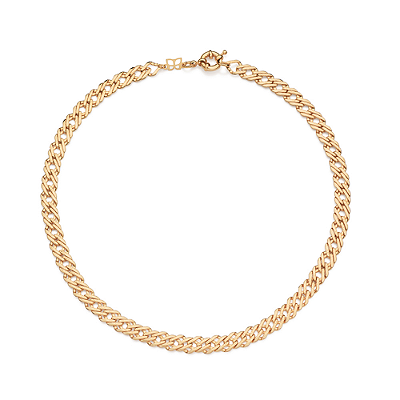 GARGANTILHA FOLHEADO A OURO ELO GROUMET DUPLA. MED 45CM ROMMANEL 532631