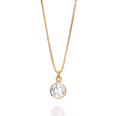 GARGANTILHA PONTO DE LUZ FOLHEADO A OURO COM ZIRCÔNIA. MED 45CM ROMMANEL 532658