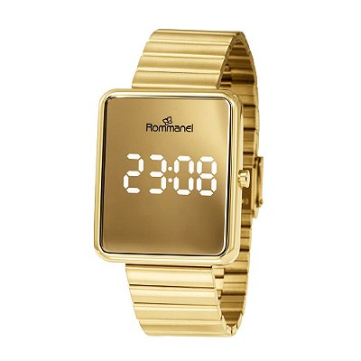 RELÓGIO FEMININO DIGITAL LED DOURADO ROMMANEL 650186