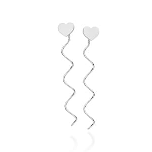BRINCO ESPIRAL PRATA 925 COM CORAÇÃO. MED 5,9CM ROMMANEL 820335