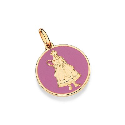 PINGENTE MEDALHA FOLHEADO A OURO NANÃ COM APLICAÇÃO DE RESINA. MED 3,6CM ROMMANEL 543009