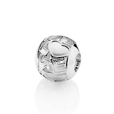 BERLOQUE PASSANTE PRATA 925 BOLA ESCRITO LOVE. MED 1CM DE DIÂMETRO ROMMANEL 840357