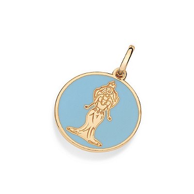 PINGENTE MEDALHA FOLHEADO A OURO IEMANJÁ COM APLICAÇÃO DE RESINA. MED 3,6CM ROMMANEL 543003