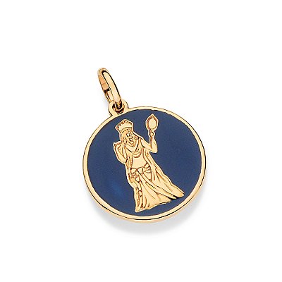 PINGENTE MEDALHA FOLHEADO A OURO OXUM COM APLICAÇÃO DE RESINA. MED 3,6CM ROMMANEL 543001