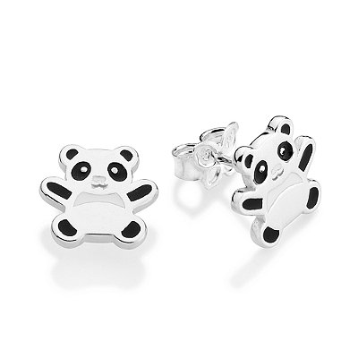 BRINCO INFANTIL PRATA 925 PANDA COM APLICAÇÃO DE RESINA. MED 1CM ROMMANEL 820338