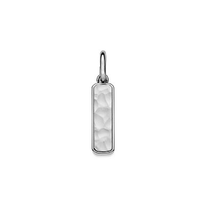 PINGENTE RETANGULAR MARTELADO AÇO 316L. MED 2,4CM ROMMANEL 240130