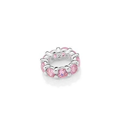 BERLOQUE PASSANTE PRATA 925 COM ZIRCÔNIAS ROSA. MED 0,7CM ROMMANEL 840376
