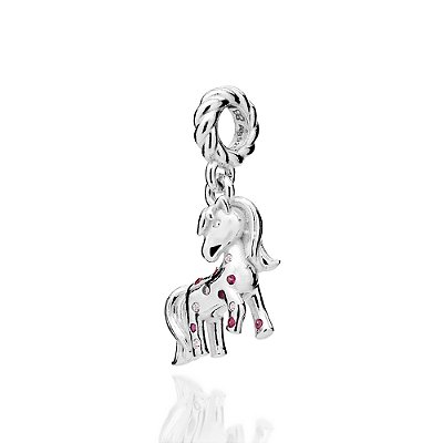 BERLOQUE PRATA 925 CAVALO COM ZIRCÔNIAS ROSA. MED 2,4CM ROMMANEL 840375
