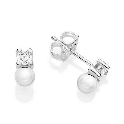 BRINCO BOLA PRATA 925 COM ZIRCÔNIAS. MED 0,7CM ROMMANEL 820359