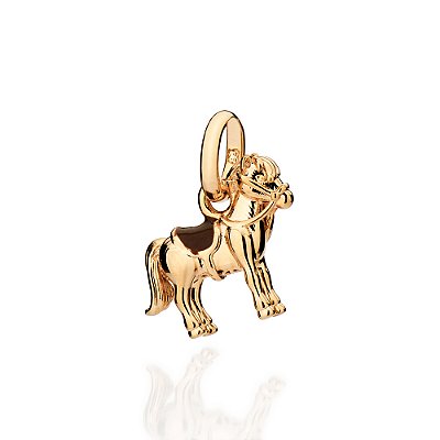 PINGENTE FOLHEADO A OURO CAVALO COM APLIQUE DE RESINA. MED 1,7CM ROMMANEL 543039
