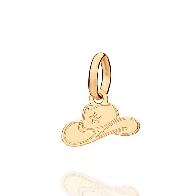PINGENTE FOLHEADO A OURO CHAPÉU COUNTRY. MED 1,6CM ROMMANEL 543037