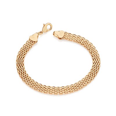PULSEIRA FIO ESTEIRA 5MM FOLHEADO A OURO. MED 18CM ROMMANEL 552276