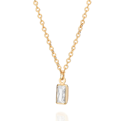 GARGANTILHA FOLHEADO A OURO COM ZIRCÔNIA. MED 45CM ROMMANEL 532707