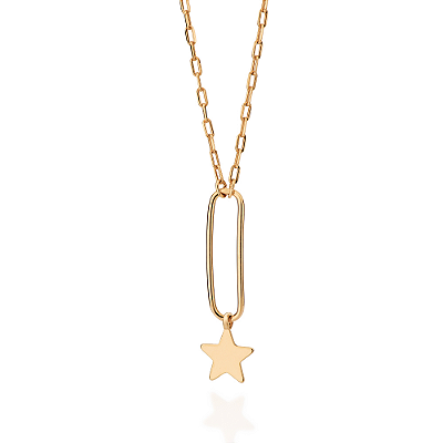 GARGANTILHA FOLHEADO A OURO COM ESTRELA PÊNDULA. MED 50CM ROMMANEL 532705