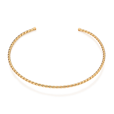 GARGANTILHA CHOKER TORCIDA FOLHEADO A OURO. MED 12CM ROMMANEL 532699