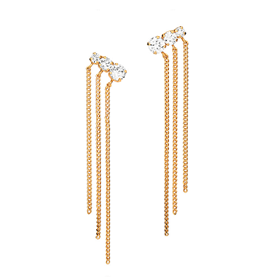 EAR CUFF FRANJA FOLHEADO A OURO COM ZIRCÔNIAS. MED 6,1CM ROMMANEL 527732