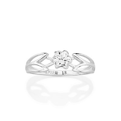 ANEL SOLITÁRIO PRATA 925 FLOR COM ZIRCÔNIA ROMMANEL 810432