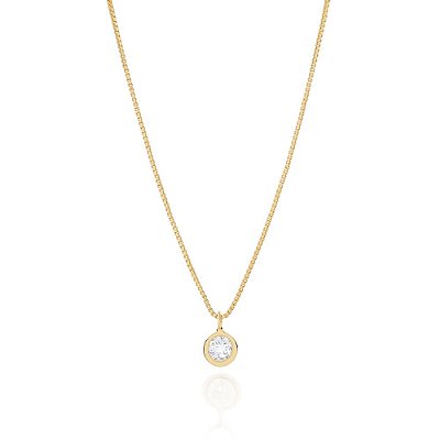 GARGANTILHA FOLHEADO A OURO PONTO DE LUZ. MED 40CM ROMMANEL 532005