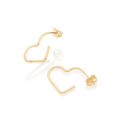 ARGOLA FOLHEADO A OURO CORAÇÃO VAZADO. MED 1,8CM ROMMANEL 526613