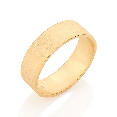 ALIANÇA FOLHEADO A OURO COM TRABALHO FOSCO 6MM ROMMANEL 511619