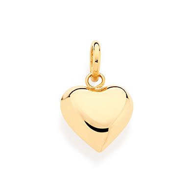 PINGENTE FOLHEADO A OURO CORAÇÃO ALMOFADA LISO. MED 1,9CM ROMMANEL 540870