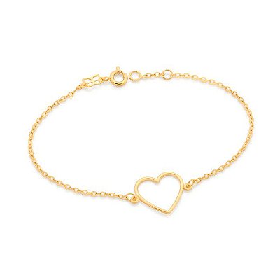 PULSEIRA FOLHEADO A OURO CORAÇÃO VAZADO. MED 19CM ROMMANEL 551709