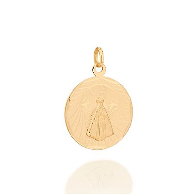 PINGENTE MEDALHA FOLHEADO A OURO NOSSA SENHORA APARECIDA. MED 2,8CM ROMMANEL 542287