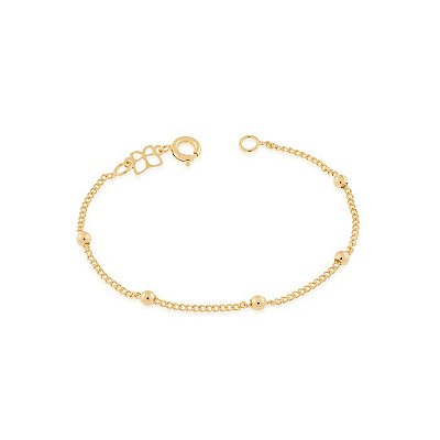 PULSEIRA INFANTIL FOLHEADO A OURO BOLAS DE 2 MM. MED 14CM ROMMANEL 550104