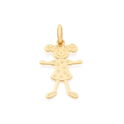 PINGENTE FOLHEADO A OURO MENINA. MED 1,9CM ROMMANEL 540861