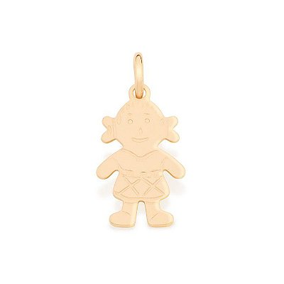 PINGENTE FOLHEADO A OURO MENINA. MED 0,9CM ROMMANEL 540176