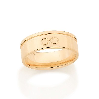 ALIANÇA FOLHEADO A OURO SÍMBOLO DO INFINITO 6MM ROMMANEL 512868