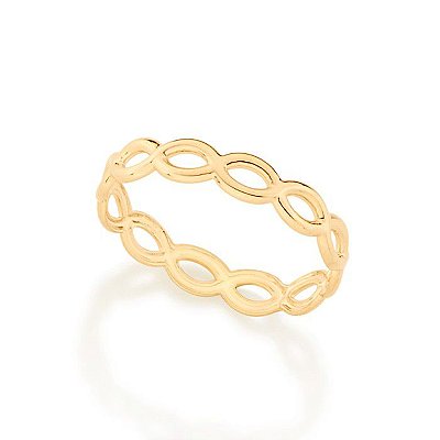ANEL FOLHEADO A OURO INFINITOS ROMMANEL 512980