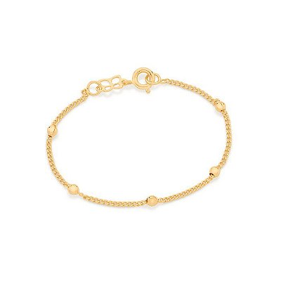 PULSEIRA INFANTIL FOLHEADO A OURO BOLAS DE 4 MM. MED 14CM ROMMANEL 550193