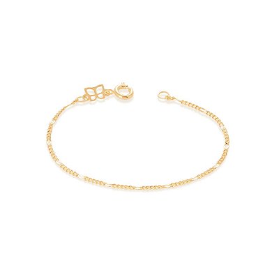 PULSEIRA INFANTIL FOLHEADO A OURO FIO ALTERNADO. MED 14CM ROMMANEL 550035