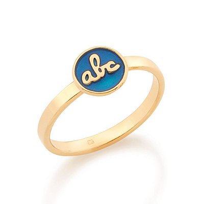 ANEL INFANTIL ABC FOLHEADO A OURO COM APLICAÇÃO DE RESINA ROMMANEL 512489