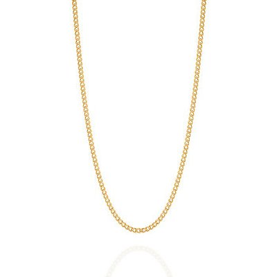 CORRENTE FOLHEADO A OURO FIO GRUMET LIXADO. MED 42CM ROMMANEL 530293