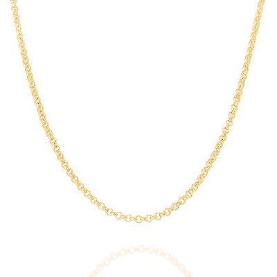 CORRENTE FOLHEADO A OURO ELO PORTUGUÊS. MED 42CM ROMAMNEL 530677
