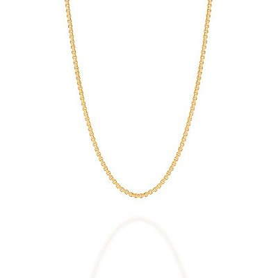 CORRENTE FOLHEADO A OURO FIO VENEZIANA. MED 42CM ROMMANEL 530164