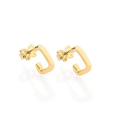 ARGOLA QUADRADA FOLHEADO A OURO. MED 1CM ROMMANEL 520403