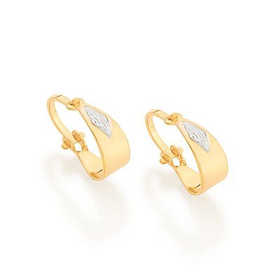 ARGOLA INFANTIL FOLHEADO A OURO COM DETALHE EM RHODIUM. MED 1,2CM ROMMANEL 520366