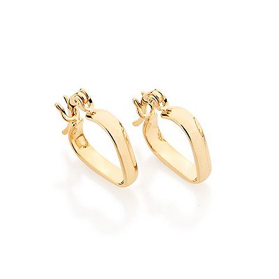 ARGOLA FOLHEADO A OURO FORMATO CORAÇÃO. MED 1,5CM ROMMANEL 520883